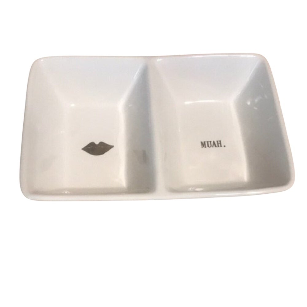 Rae Dunn muah and lips trinket jewelry tray holder